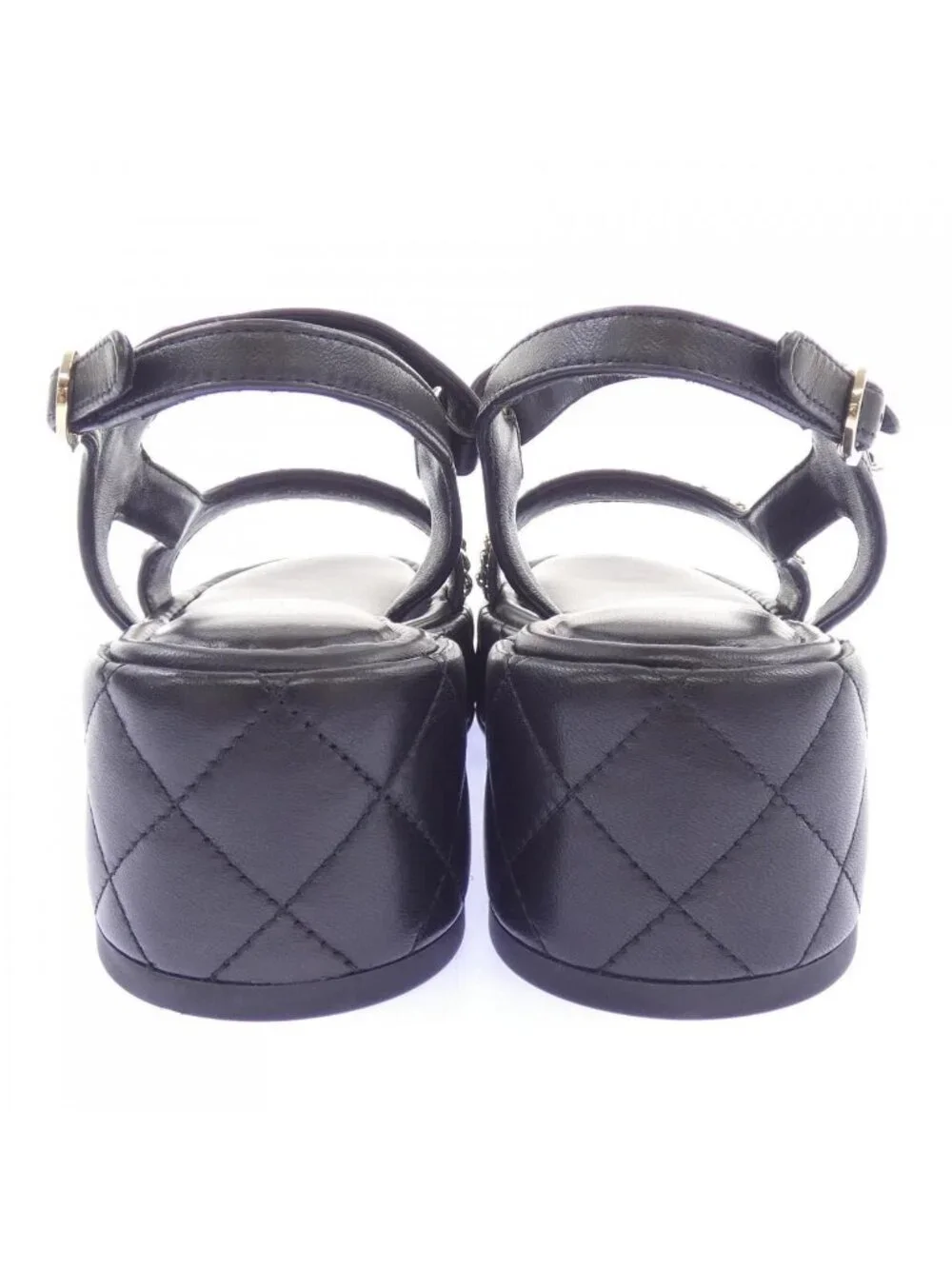 Chanel Quilted Sandals Black